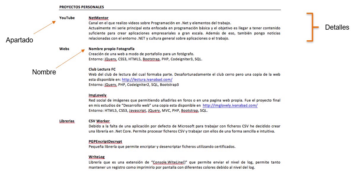 proyectos personales cv