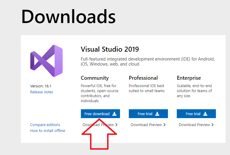 descargar visual studio 2019